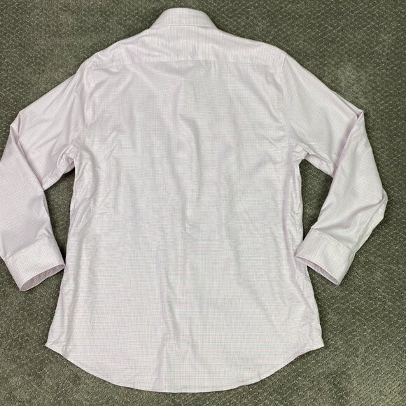 Twillory Shirt Men's 16.5 32/33 White Blue Pink Button Down Performance Non Iron - Picture 4 of 14